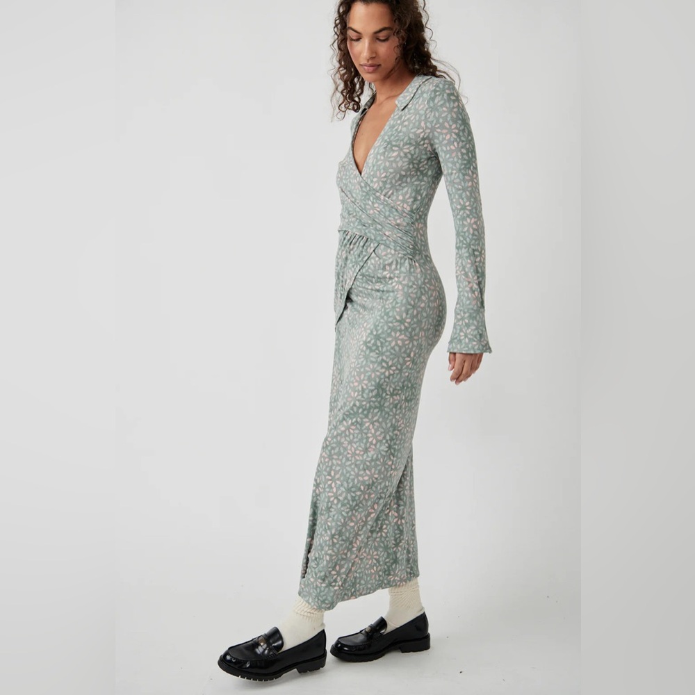 Free People Shayla Wrap Midi Dress - Picture 6 of 7
